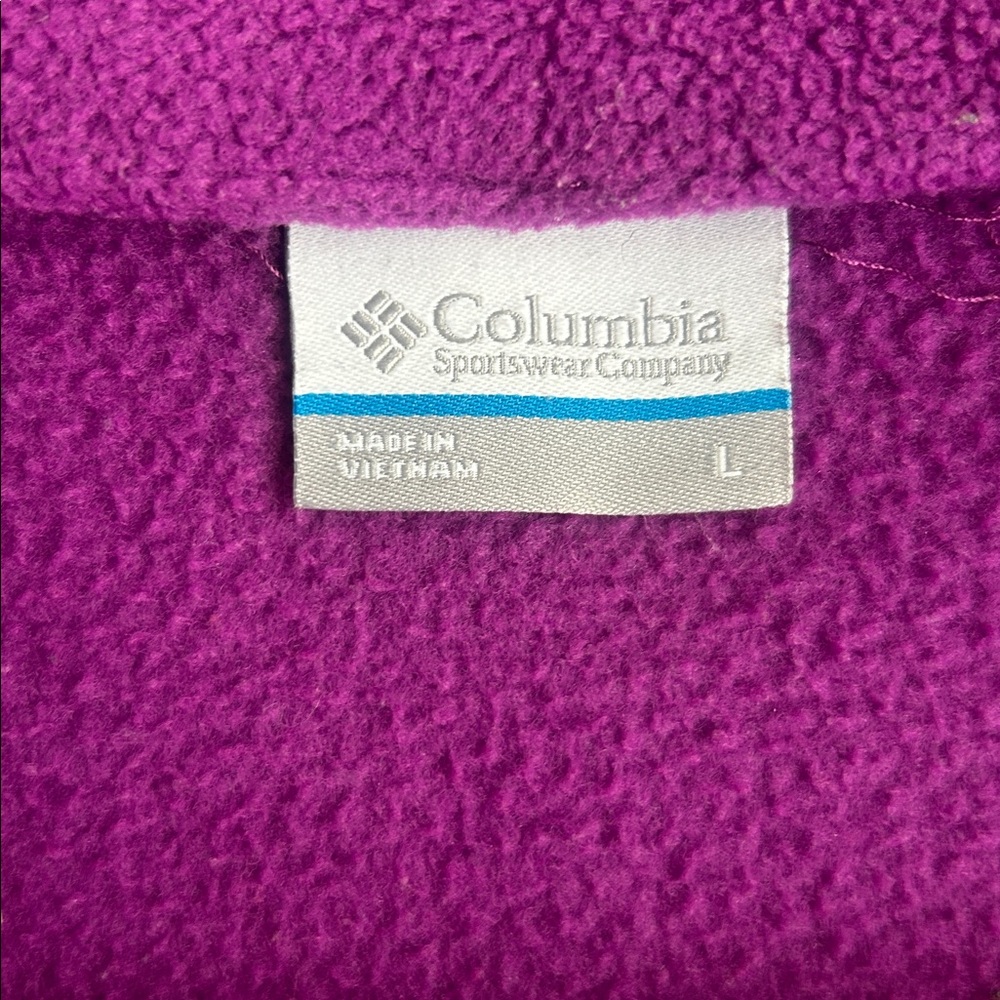 Purple Columbia fleece zip up jacket size large - Picture 7 of 7